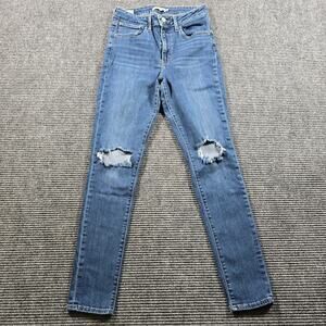 Levi’s Jeans Women's 30x30 Blue 721 High Rise Skinny Distressed Stretch